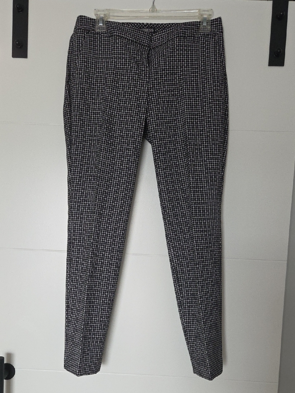 Express Columnist Black and White Textured Dress Pants
